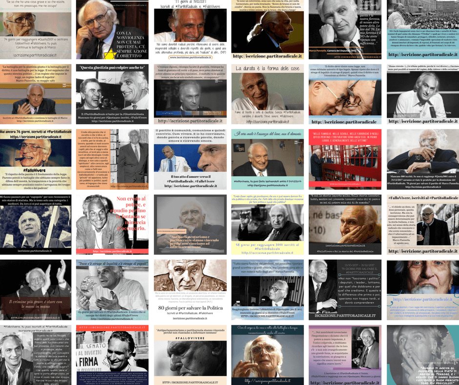 La mozione uscita dal congresso straordinario del Partito Radicale del 2016 imponeva 3000 iscritti nel 2017, da confermare nel 2018.