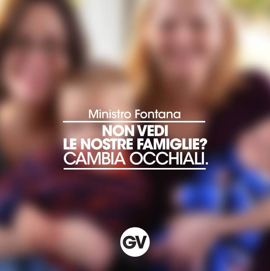 Il messaggio al neo Ministro Lorenzo Fontana al Gay Village di Roma dopo le dichiarazioni sull'inesistenza delle famiglie arcobaleno.