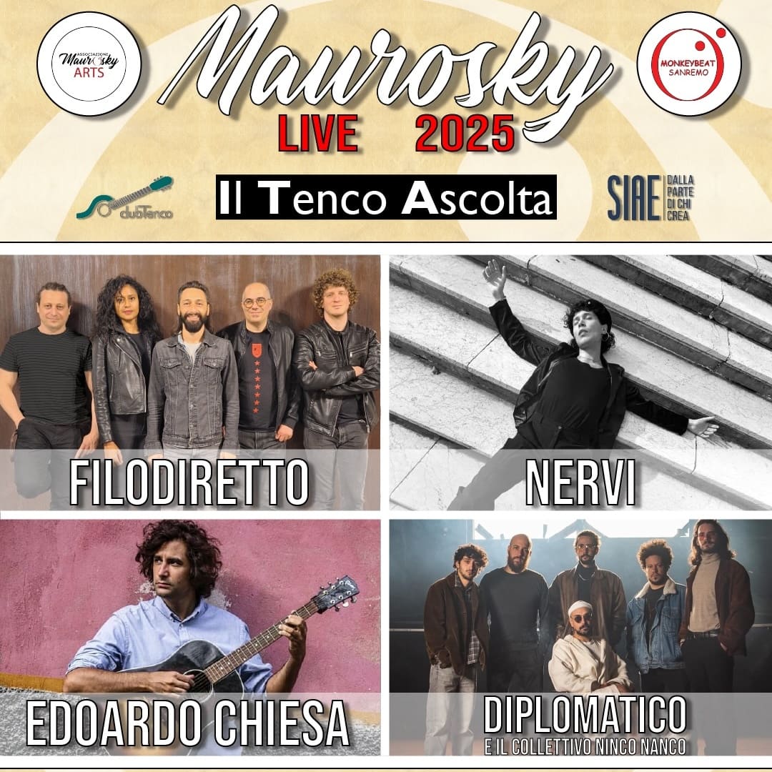 Arma di Taggia ospita il Maurosky Live 2025 con il Club Tenco e Il Tenco Ascolta: musica d’autore e nuovi talenti in memoria di Mauro Martini.